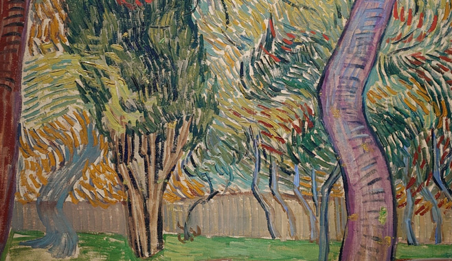 Vincent Van Gogh, Trees in the Garden of the Asylum, 1889 (detail)