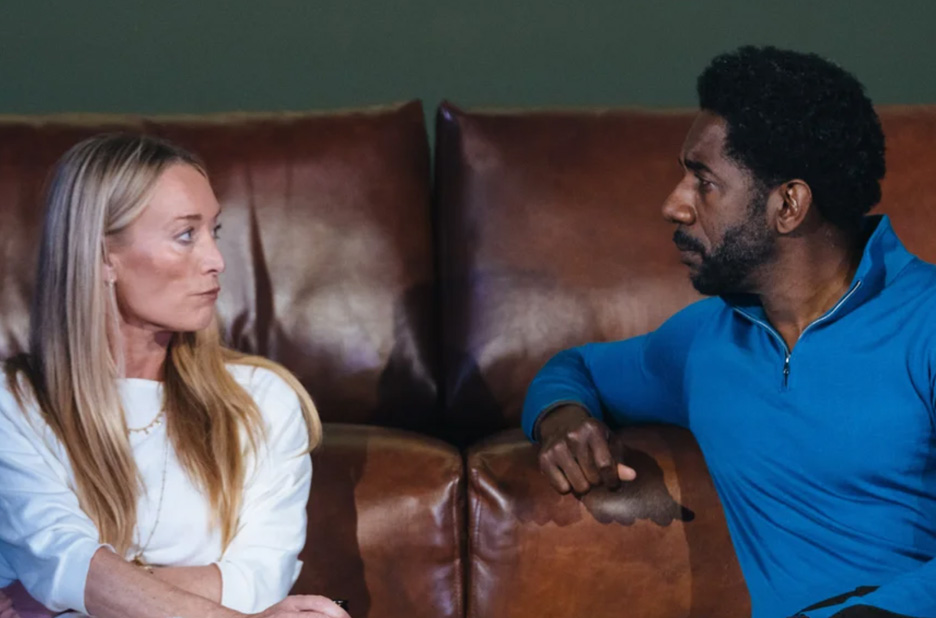 Victoria Smurfit as Helena and Rhashan Stone as Andersen in Ghosts, Lyric Hammersmith (Credit Helen Murray)