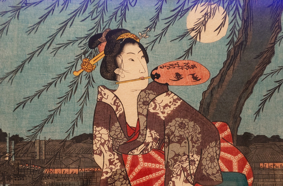 Utagawa Hiroshige, Evening Cool at Ryōgoku (detail), 1847-8