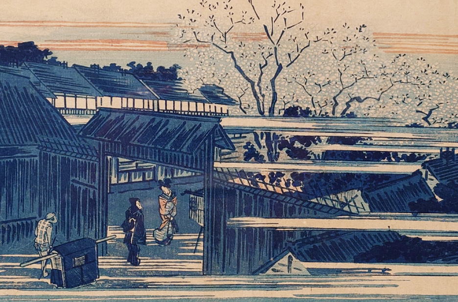 Utagawa Hiroshige, Morning Cherry Blossoms in the New Yoshiwara (detail), c.1831