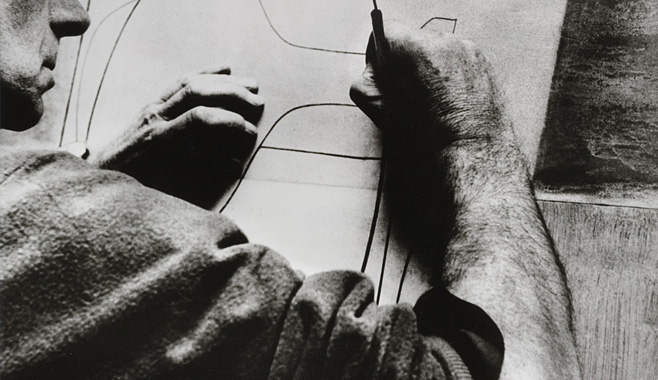 Bill Brandt, Ben Nicholson at his studio in St Ives, 1956 (detail)