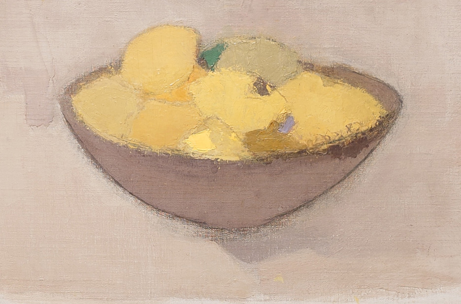 Helene Schjerfbeck, Lemons in a wooden bowl, 1944