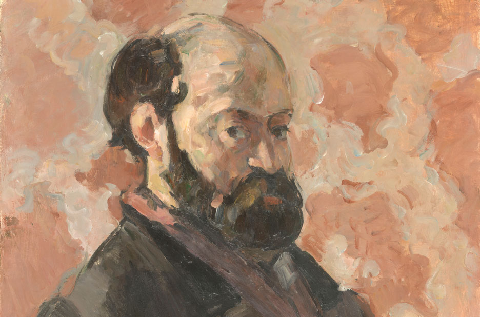 Paul Cezanne, Portrait of the artist with pink background, c. 1875 (detail)