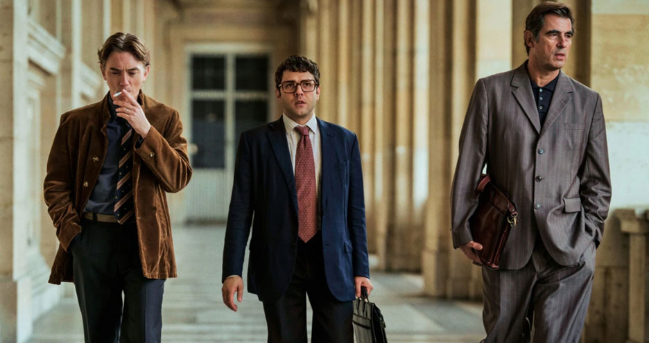 Swann Arlaud, Xavier Dolan and Claes Bang in The Great Arch (2025) by Stéphane Demoustier