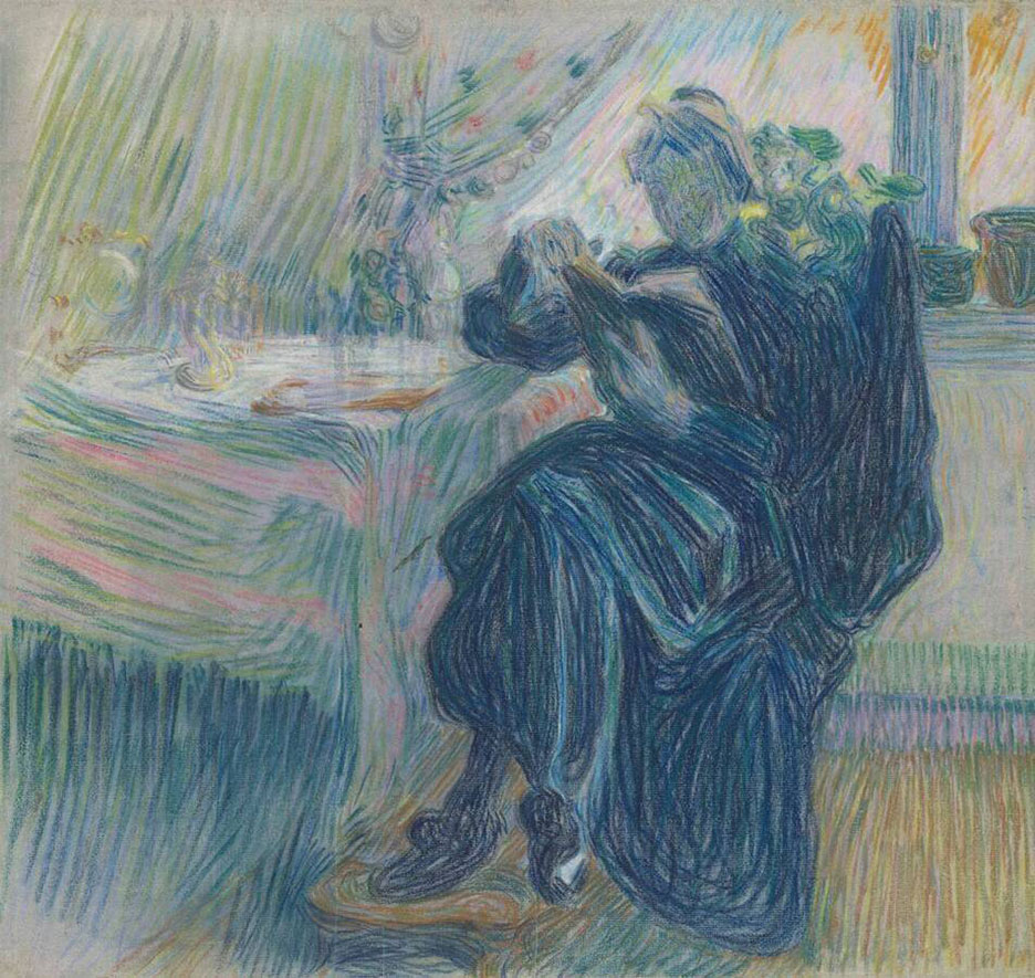 Henry van de Velde, Woman reading, c. 1891