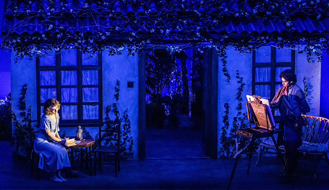 Ruby Ashbourne Serkis and Gavi Singh Chera in Indian Ink at the Hampstead Theatre