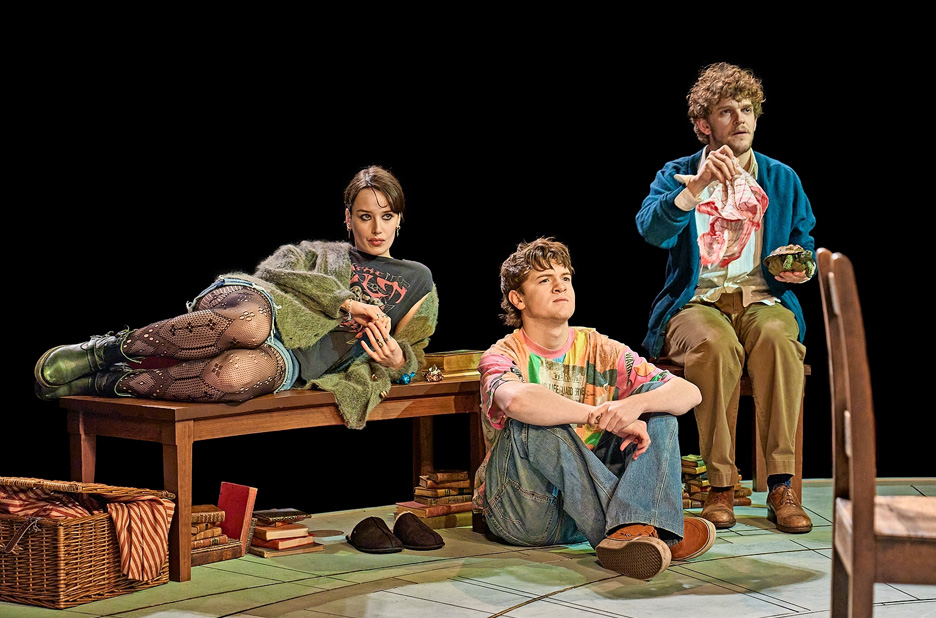 Chloë (Holly Godliman), Gus (William Lawlor) and Valentine Coverly (Angus Cooper), Arcadia, Old Vic (Credit Manuel Harlan)