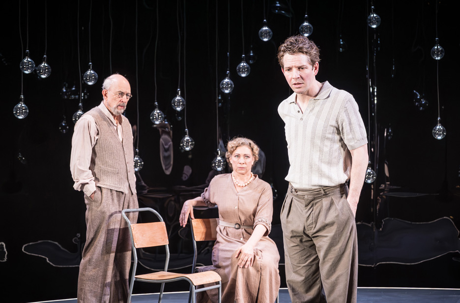 Richard Schiff, Alex Kinston and Damien Molony in Michael Frayn’s Copenhagen, Hampstead Theatre (Credit Marc Brenner)