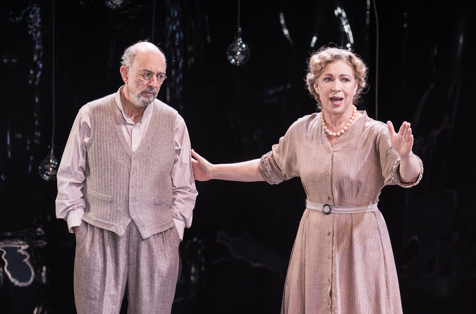 Richard Schiff and Alex Kingston in Michael Frayn’s Copenhagen, Hampstead Theatre (Credit Marc Brenner)