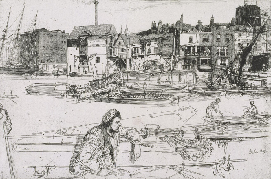 James McNeill Whistler, Black Lion Wharf, 1859