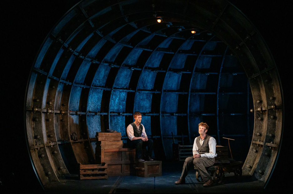 Gavrilo (Stanley Morgan) and Nedeljko (Chris Walley) in Archduke by Rajiv Joseph at the Royal Court Theatre (Credit Helen Murray)