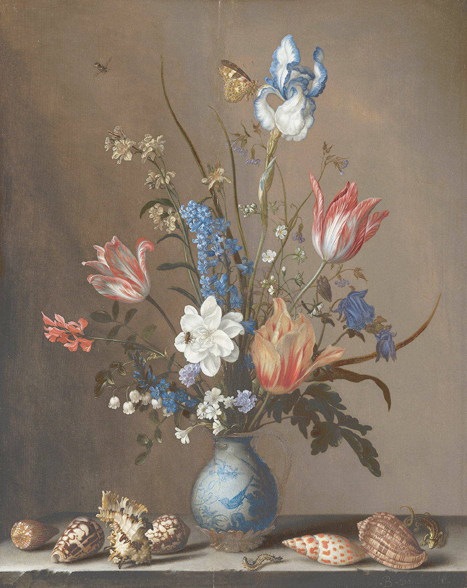 Balthasar van der Ast, Flowers in a Wan-Li Vase, with Shells, c.1640-50