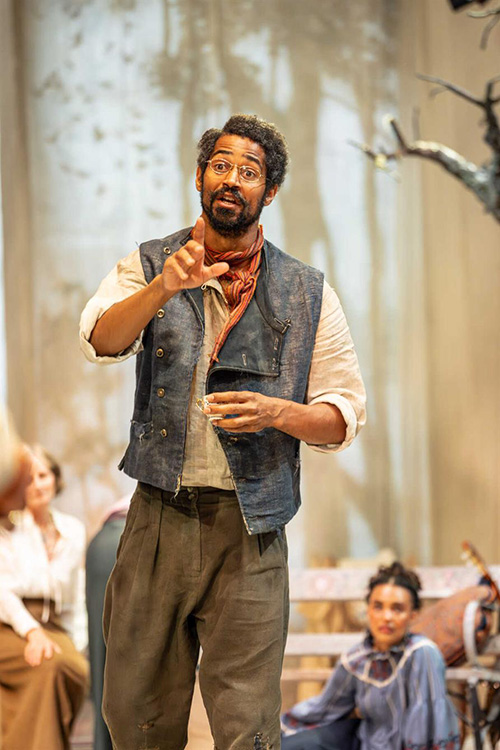 Alfred Enoch playing Trofimov in The Cherry Orchard at the RSC (Credit Johan Persson)
