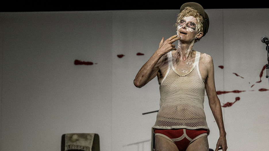Tilda Swinton in Man to Man at the Royal Court (Credit Ruediger Glatz)