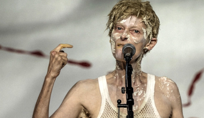 Tilda Swinton in Man to Man at the Royal Court (Credit Ruediger Glatz)